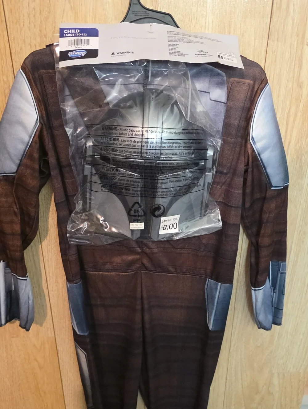 STAR WARS MANDALORIAN BOYS SIZE LARGE COSTUME